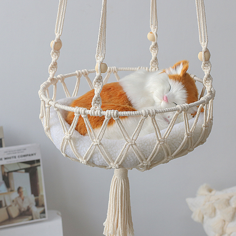 Large Macrame Cat Hammock Hanging Swing Bed